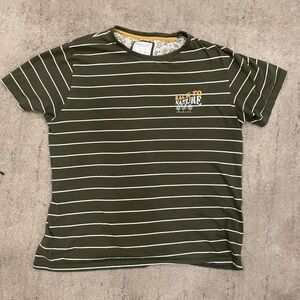 Striped white and green baggy T-shirt from Denim & Flowers
